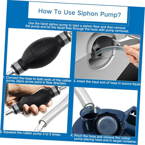 Manual Suction Hose Set for Home and Vehicle, Practical Guide Oil Tube and Water Siphon Pump, Sturdy Suction Hose for Fuel, Aquarium, and Water Transfer