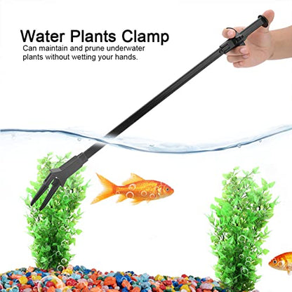 Aquarium Tongs, Aquatic Grass Plant Algae Growing Clamp Long Handle Feeding Clip Scissor Tweezer for Aquarium Plant Cleaning Fish Tank Cleaning Tools