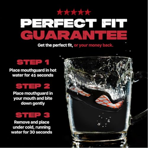 SAFEJAWZ Sports Mouth Guard Triple Layer Premium Protection with Shock-Cage | Adult 12+ Years, Black Mouthguard with Case, Easy Fit Remoldable, Anti Gag, Football, Boxing, Lacrosse, MMA, Contact Sports - color: Black