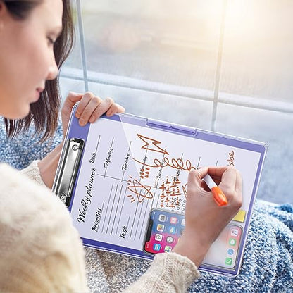Clipboard with Storage, Nurse Dry Erase Clip Board, 8.5x11, Light Purple - color: Light Purple