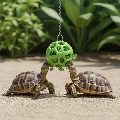 Turtle Toys for Aquatic Turtles, Tortoise Treat Foraging Toy Hanging Feeder Ball for Aquatic Turtle Tank Habitat Accessories