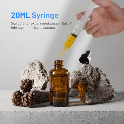 20ml Plastic Syringe with Cap, Large Syringes without Needle for Liquid, Scientific Labs, Measurement, Pet Feeding ,Ink Refilling ,Oil or Glue Applicator, Individually Wrapped (10 Pack) - style: 20ml