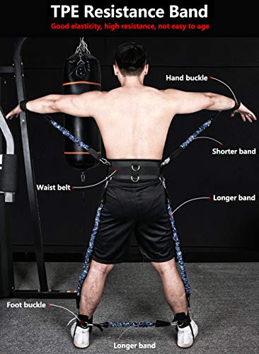Boxing Resistance Bands Set for Speed and Agility, Workout Band Ankle Exercise Bands Legs Ankle Straps for Resistance Training Enhance Explosive Power - color: Green-300lbs