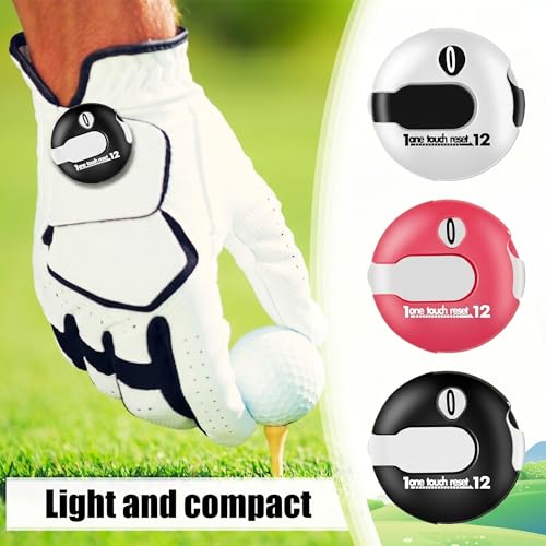 3 Pcs Golf Stroke Counter 1.2" Clip - color: Pink, White, Black
