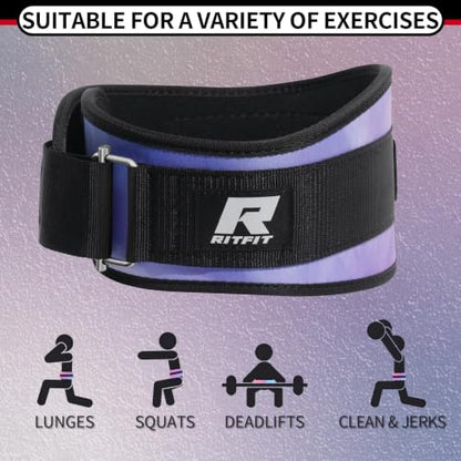 RitFit Weight Lifting Belt 6 Inch for Squats Deadlift Strength Training - color: Galaxy, size: XS(22"-29")