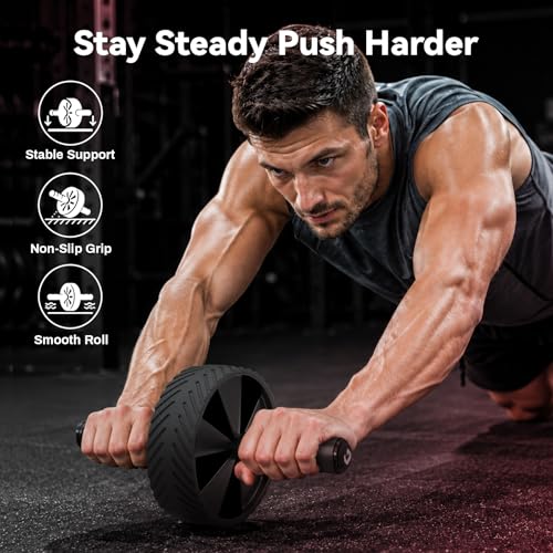 Ab Roller Wheel for Home Gym, Core Strength Workout Equipment for Men Women