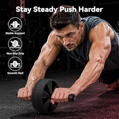 Ab Roller Wheel for Home Gym, Core Strength Workout Equipment for Men Women