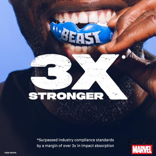 Marvel Beast Sports Mouth Guard, Adult Dual Layer Mouthguard with Case - color: Beast, size: Adult (12+ Years)
