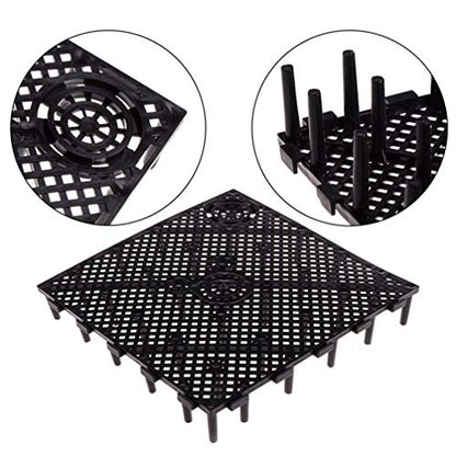POPETPOP Black Aquarium Divider Trays Fish Tank Bottom Plate Grid Isolate Board Divider- Aquarium Divider Tray PVC Splicing Clapboard Bottom (Black) PVC Splicing Aquarium Accessory
