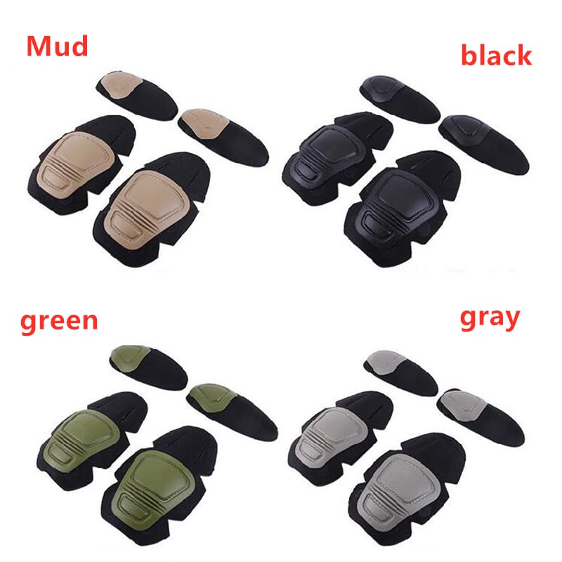 Tactical Protective G3 Combat 2 Elbow Pads and 2 Knee Pads for Hunting Clothing/Pants - color: Mud