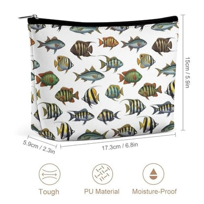Supdreamc Lazy Toiletry Bag Clutch Bag, Sea Fish Pattern Cosmetic Train Case Organizer Large Capacity Carry On Bag, Luggage Pouch, Makeup Pouch for Women GirlGirls Ladies - color: Pattern 432