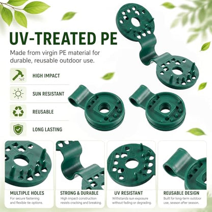 Frienda 30 Pcs Green Round Shade Cloth Plastic Clips Reusable Heavy Duty Sunshade Fabric Net Clips Attachment and Placement for Sun Shade Net Anti Bird Garden Waterproof Netting Accessories - color: Green
