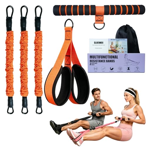 Pedal Resistance Band with Handle, 90Lbs Pedal Resistance Band - color: Orange