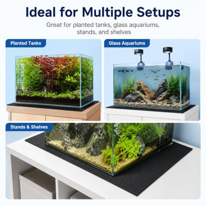 Aquarium Leveling Mat, 6 mm EVA Foam Fish Tank Pad, Textured Anti-Slip Aquarium Base Mat, Water-Resistant Cushion Pad for Glass Aquariums, Planted Tanks, Stands, Shelves (31-1/2 x 15-3/4 in) - size: 31-1/2 x 15-3/4 in