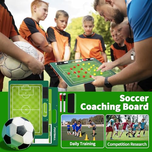 R2Depot Magnetic Coach Marker Boards, Dry Erase Double-Sided Coach Lineup Clipboard, Coaches Gift, Fit for Basketball, Football, Soccer, Baseball - style: Soccer clipboard for coaches magnetic