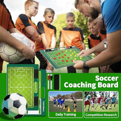 R2Depot Magnetic Coach Marker Boards, Dry Erase Double-Sided Coach Lineup Clipboard, Coaches Gift, Fit for Basketball, Football, Soccer, Baseball - style: Soccer clipboard for coaches magnetic