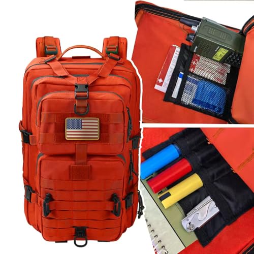 Hannibal Tactical MOLLE Assault Backpack, Tactical Backpack Military Army Camping Rucksack - color: Orange