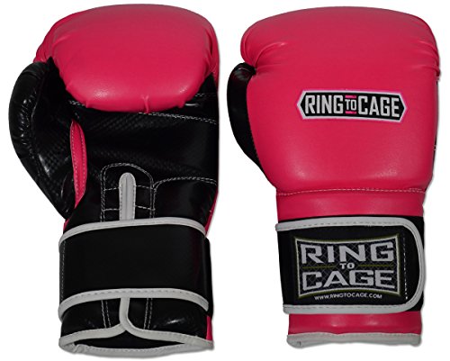 Gym Training Stand-Up Boxing Gloves - color: Pink/Black, size: Regular weighs 12oz