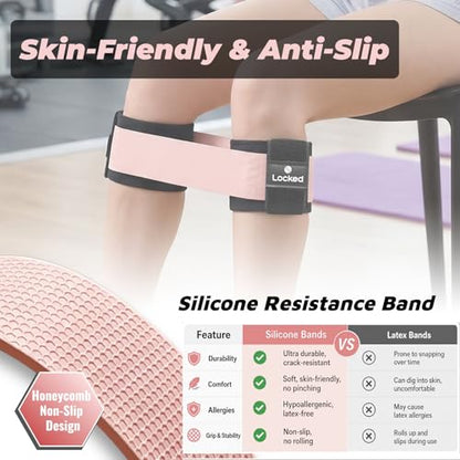 Resistance Band Anchor Straps for Legs, Ankles & Arms – No Rolling, No Slipping, Anti-Pinch, Hair-Friendly – Protective Sleeves for Loop-Style Booty Bands, Home & Gym Workouts
