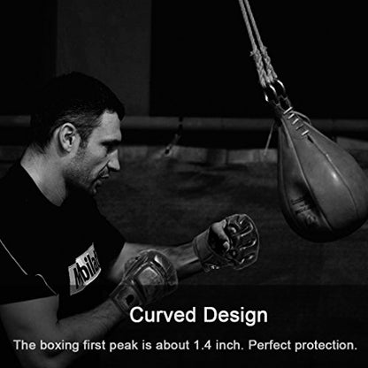 ZooBoo MMA Gloves, Half-Finger Boxing Fight Gloves MMA Mitts with Adjustable Wrist Band for Sanda Sparring Punching Bag Training - color: Red
