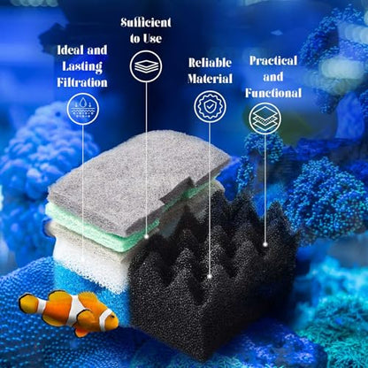 52 Pcs Replacement Filter Media Kit Compatible with Fluval 306/307 Aquarium Filters, Include Three Bio Sponge, Ammonia/Phosphate/Nitrite Remover, Towel and Grease - style: 306/307