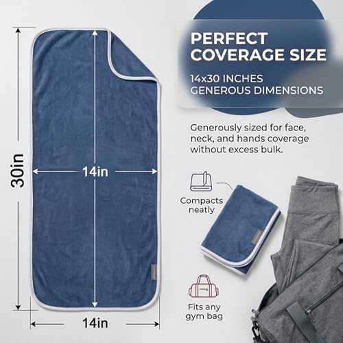 Microfiber Gym Towel 11.9 x 43.3 in, 1 Pack, Quick Dry, Soft for Yoga - color: Blue