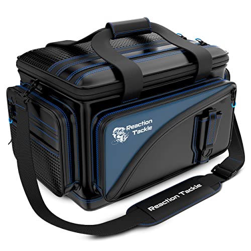 Reaction Tackle Fishing Tackle Bag – Salt Water Resistant Fishing Bag, 1000D PVC Waterproof Material, Tackle Box Organizer with Dividers for 3600 or 3700 Trays - color: A: Small Bag (without trays)