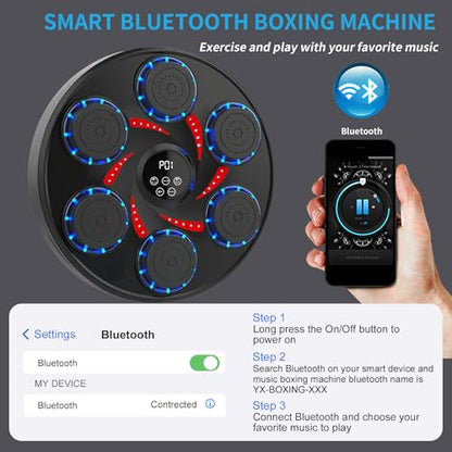 Music Boxing Machine for Adults Kids Large Size Interactive Punching Pad Trainer with Boxing Gloves Wall Mounted Electronic Musical Boxing Machine,9 Modes & 9 Speeds
