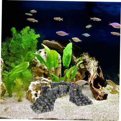 Sosoport Miniature Resin Bridge Aquarium Decor Garden Bridge for Fish Tank Landscaping Easy Installation for Fish Underwater Aesthetics