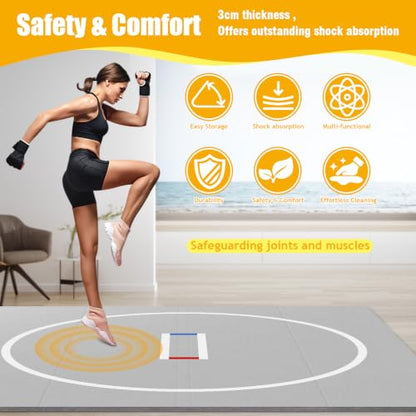 Generic 3M X 3M Folding Exercise Mat Wear Resist Multi-Functional Training Blankets Anti-Slip for Grappling Martial Art Boxing Judo