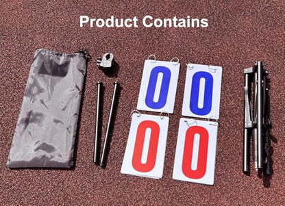 Purple River Extra Large Numbers Manual Flip Scoreboard with Stand | Numbers 8.7"x5.1", Easy set up, Extra Large Numbers