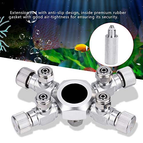 Zerodis CO2 Splitter Multi Ways Distributor CO2 Multi Pass Splitter Aquarium Regulator CO2 Splitter Valve for Fish (4 Ways)