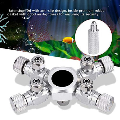 Zerodis CO2 Splitter Multi Ways Distributor CO2 Multi Pass Splitter Aquarium Regulator CO2 Splitter Valve for Fish (4 Ways)