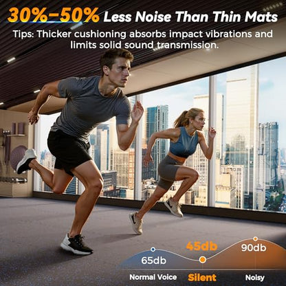 SUPERJARE 1" Extra-Thick Rubber Top Exercise Mat, Gym Flooring for Home Gym - size: 48 Tiles (192 Sq Ft)