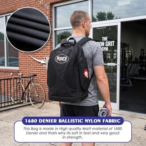 Punch Sports Gym Bag/Backpack Durable Travel Duffel Bag with Shoe Compartment, Wet Pocket & Multi Storage for Gym, Sports & Travel