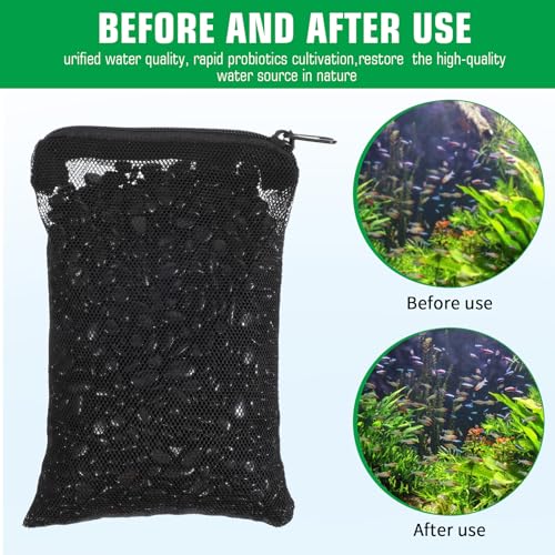 10 pcs Aquarium Media Bag with Zipper, Reusable Fine Mesh Bag for Aquarium Filter Media, 5.9" x 3.9"