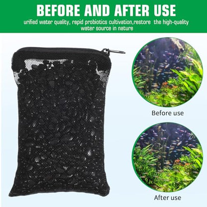 10 pcs Aquarium Media Bag with Zipper, Reusable Fine Mesh Bag for Aquarium Filter Media, 5.9" x 3.9"