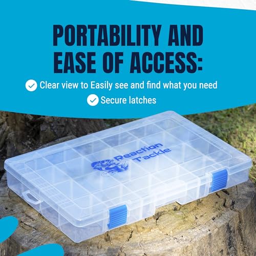 Reaction Tackle Tackle Box Trays, Utility Storage Boxes for Fishing Tackle, Lures, Hooks & Baits – Fits Tackle Bags and Tackle Boxes - color: 3700 Trays (4-pack)