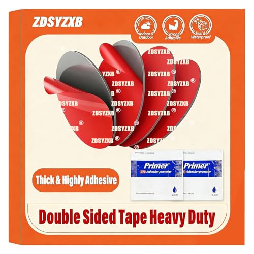 Adhesive Sticky Pads for Dash Cam, Heat Resistant Double-Sided Sticker Replacement for Suction Cup Car Mounts, Ensures Secure Hold for GPS with 4 Adhesion Promoter (4Pcs Round)