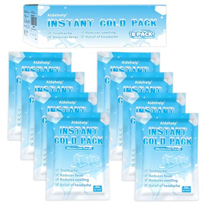 8 Pack Instant Cold Packs (4.3" x 5.9") - Disposable Ice Packs - size: 8 PACK