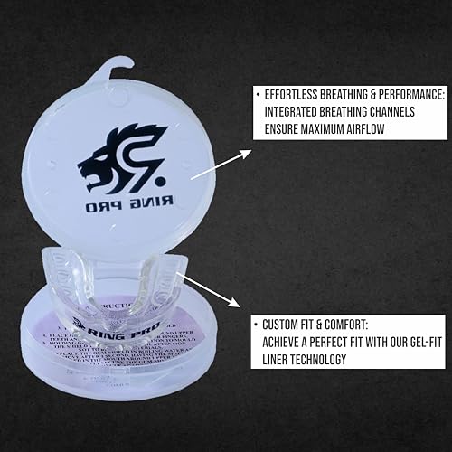 Mouth Guard for Boxing, MMA, Football, Basketball, Hockey, and All Contact Sports, Custom Fit for Adults and Youth, Teeth and Gum Protection - color: Clear