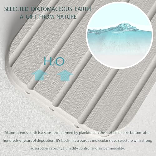 NiuYichee Faucet Mat for Kitchen Sink – Diatomite Stone Drying Mat, Absorbing Stone Tray for Bathroom Counter (Pale Gray, 19.6" x 3.9")