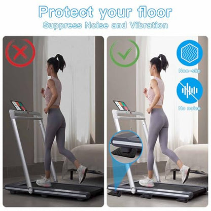 Non-Slip Treadmill Mat Pads, 4x4 Inch High Density Silicone Exercise Equipment Mat - Double-Sided Anti Vibration Pad for Treadmill, Walking Pad, Exercise Bike, Floor Protection - size: 4 PCS