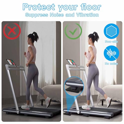 Non-Slip Treadmill Mat Pads, 4x4 Inch High Density Silicone Exercise Equipment Mat - Double-Sided Anti Vibration Pad for Treadmill, Walking Pad, Exercise Bike, Floor Protection - size: 6 PCS