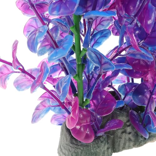 Creative Aquarium Grass Artificial Plant A304 Purple Decorative Wear-Resistant Plastic Tank Plant for Home and Desktop Fish Tanks