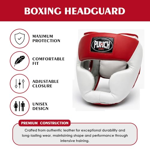 Boxing Headgear with Cheek Protection, Adjustable MMA & Kickboxing Sparring Helmet, Triple Layer EVA Padding, PU Leather - size: Large