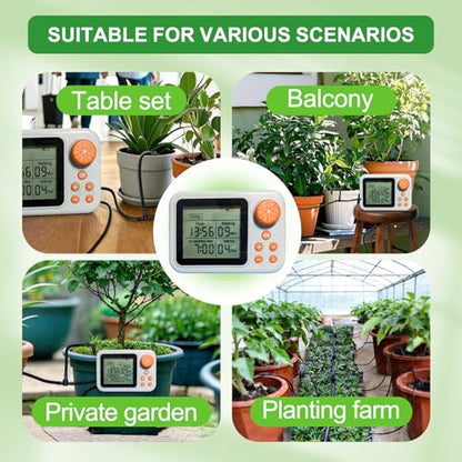 Drip Irrigation kit Indoor Plant Irrigation System Automatic Plant Waterer Plant Humidity Sensor Timer Water drip System kit to Growing Tent self Watering Automatic Mister kit Greenhouse（1 Sets）