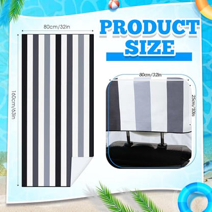 2 Pack Car Seat Towel Cover with Storage Bag, Black Vertical Stripes - style: Black Vertical Stripes