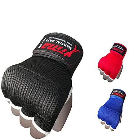 TMA Training Boxing Inner Gloves Hand Wraps MMA Fist Protector Bandages Mitts - color: Black, size: Medium