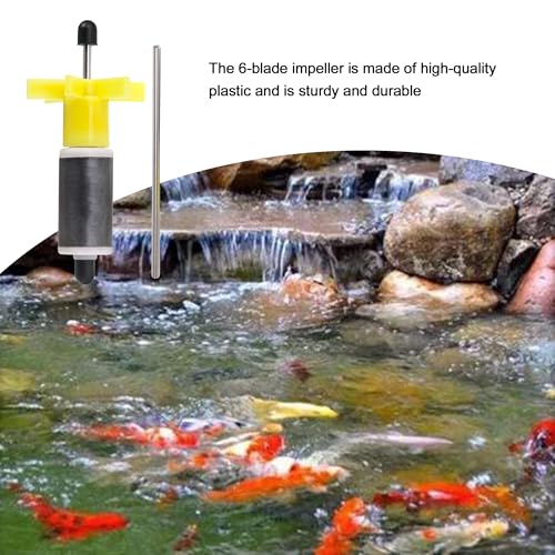 Submersible Pump Impeller Rotor Yellow 16mm Replacement Parts with Shaft Pack of 2